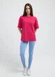 Женская футболка из хлопка oversize Giulia T-SHIRT BASIC 4825/010 M Pink-fuchsia, свободная, повседневная оверсайз - изображение 6