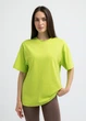 Женская футболка из хлопка oversize Giulia T-SHIRT BASIC 4825/010 L Green-apple, свободная, повседневная оверсайз - изображение 2
