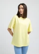 Женская футболка из хлопка oversize Giulia T-SHIRT BASIC 4825/010 L Yellow-lemon, свободная, повседневная оверсайз - изображение 4