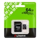 Карта памяти microSDXC Kingston Canvas Select Plus 64Gb Class 10 с SD адаптером, Black - изображение 2