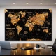Сучасна картина карта світу з контурами материків та компасом - «Golden World Map» - 30х40 см - зображення 2