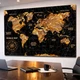 Сучасна картина карта світу з контурами материків та компасом - «Golden World Map» - 30х40 см - зображення 3