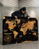 Сучасна картина карта світу з контурами материків та компасом - «Golden World Map» - 30х40 см - зображення 7