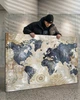 Картина на полотні з картою світу - «Platinum World Map» - 100х130 см - зображення 7