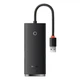USB-хаб Baseus Lite Series 4-in-1 USB to 4xUSB 3.0 Black (WKQX030001) - изображение 1