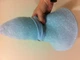 Голубая шляпа Del Мare из рисовой соломки украшенная шарфом - изображение 4