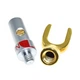 Штекер акустический разъем типа лопатка Spade Plug разборной Silver/Gold Red lable (48952) - изображение 2