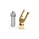 Штекер акустический разъем типа лопатка Spade Plug разборной Silver/Gold Black lable (48953) - изображение 4