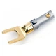 Штекер акустический разъем типа лопатка Spade Plug разборной Silver/Gold Black lable (48953) - изображение 7