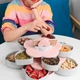 Органайзер для сладостей Flower shap 3 яруса с подставкой для телефона, пластик, розовый - изображение 3