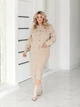 Женский костюм из микровельвета Fashion 50/52 бежевый - изображение 1