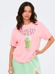 Футболка хлопковая длинная женская ONLY 15346761 M Romance Rose/Matcha exotic roots (5715833761916) - изображение 1