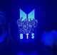 3D светильник ночник BTS с пультом N2 Настольная LED лампа БТС подарок Kpop - изображение 2