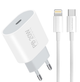 Мережевий зарядний пристрій з кабелем WUW-T79L PD 20W USB C charger with type c to lightning cable (6972573336234) - изображение 1