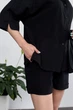 Женский летний костюм из котон рубашка и шорты Aksan 26.2957 44(M) Черный - изображение 5