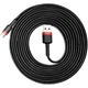 Зарядний кабель Baseus Cafule Type-C 2A 3m Black/Red (CATKLF-U91) - изображение 2