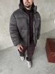 Чоловічий пуховик замшевий сірий зимовий XL (369278) - зображення 10