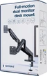 Настольный крепеж для двух мониторов Gembird 17-32" 2-10 кг Black (MA-DA2-06) - изображение 5
