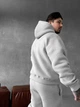 Мужская Спортивная Кофта Серая Однотонная Базовая С Капюшоном Худи M-L (370490) - изображение 2