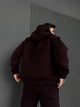 Мужская Спортивная Кофта С Застежкой-молнией Шоколадная Однотонная S (370317) - изображение 3