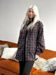 Рубашка Женская Красный Графит В Клетку Оверсайз Базовая one size (369253) - изображение 2