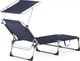 Шезлонг лежак садовый Outtec Lumia раскладной с козырьком темно-синий - изображение 10