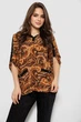 Блузка женская с принтом, цвет коричневый, XL-XXL, 230R1501 - изображение 1