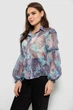 Блуза женская с принтом шифоновая, цвет голубой, M, 230R1503-1 - изображение 3