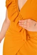 Сукня жіноча на запах однотонна гірчичного кольору Fashion розмір 42 (214946) - зображення 4