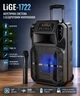 Портативная акустическая система LiGE-1722 Bluetooth колонка с беспроводным микрофоном, FM, USB, AUX, аккумуляторная - изображение 1