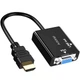 Конвертер - адаптер для передачи видео и аудио с HDMI на VGA + miniJack 3,5мм OEM HDMI2VGA-01, FullHD 1080P - изображение 1