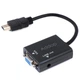 Конвертер - адаптер для передачи видео и аудио с HDMI на VGA + miniJack 3,5мм OEM HDMI2VGA-01, FullHD 1080P - изображение 2