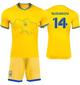 Форма футбольная детская Sudakov (Судаков) 14 Ukraine (Сборная Украины), сезон 24/25, 30 размер, рост 160-165 см, желтая - изображение 1