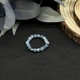 Кольцо на резинке из натурального камня Аквамарин темный +вставка гипоаллергенный сплав цвет серебро d-3,5мм, в наличии 15, 16, 17, 18 размер - изображение 3