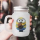 Чашка - банка для коктейлей с трубочкой матовая с принтом Minions Миньоны 430 мл (МІ2300795) - изображение 1
