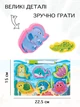 Развивающая настольная игрушка деревянный пазл 2 в 1 для детей VMHouse игра Монтессори с маркерной доской для рисования пазлы Морские животные сортер для девочки и мальчика желтый с голубым (0022-0001) - изображение 5