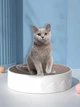 Когтеточка для кота и кошек круглая дряпка царапка картонная VMHouse лежанка когтедралка напольная бежевый с белым (0068-0001) - изображение 11