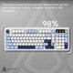 Клавіатура бездротова Ajazz AF98 Plus Glacier Blue мембранна 98 клавіш RGB White/Blue (AF98-PLUS-GB) - зображення 6