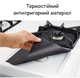 Накладка для газовой плиты подрезная для защиты варочной поверхности от антипригарной грязи набор 4шт 27×27 см черная 29717 - изображение 2
