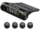 TPMS SOLAR 7582 система контролю тиску в шинах датчики тиску та температури 4 колеса з сонячною зарядкою USB монитором зовнішніми датчиками звуковим сигналом для авто контроль шин в реальному часі - зображення 1