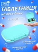 Органайзер для таблеток ЕКО кишенькова міні таблетниця компактна дорожня VMHouse контейнер бокс на 4 відділення бірюзовий (0060-0203) - зображення 1