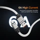 Кабель USB to Type-C Baseus CoolPlay Series для швидкого заряджання Huawei та Honor (1m, 100W, 6A, 480 Mbps). White - зображення 7