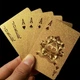 Пластикові карти для покеру GoldCards, золотиста рубашка, золотисті цифри, 54 карти - зображення 2