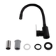 Кухонная мойка Lidz H6350BL 3.0-1.0 мм черная PVD с левым крылом, со смесителем с гибким изливом, сифоном, дозатором и корзиной - изображение 5