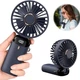 Ручной портативный вентилятор Led Digital Display Fan аккумуляторный USB с LED дисплеем, складной с подставкой, синий - изображение 3