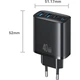 Сетевое зарядное устройство Usams T70 2хUSB-A + 2хUSB-С 40W Black (CC330TC01) [164376] - изображение 3