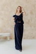 Блузка с воланами короткая ART KNIT синяя, S 045277 - изображение 8