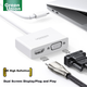 Док-станция расширения UGREEN Type-C для двухэкранного отображения, адаптер USB-C на HDMI/VGA, устройство для зеркального отображения экрана высокой четкости 4K, совместимое с ноутбуками и iPad Mac 16/17. - изображение 1