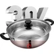 Гаряча каструля Maxcook з нержавіючої сталі 304, 26 см, каструля для супу для індукційної плити, подвійне дно з кришкою, постачається з парою ложок для гарячих каструль MH-26 - изображение 2