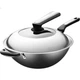 Сковорода-вок ASD Wok Iron Pan без покриття, велика сковорода-вок з нержавіючої сталі, 32 см, газова, CF32J6WG - зображення 3